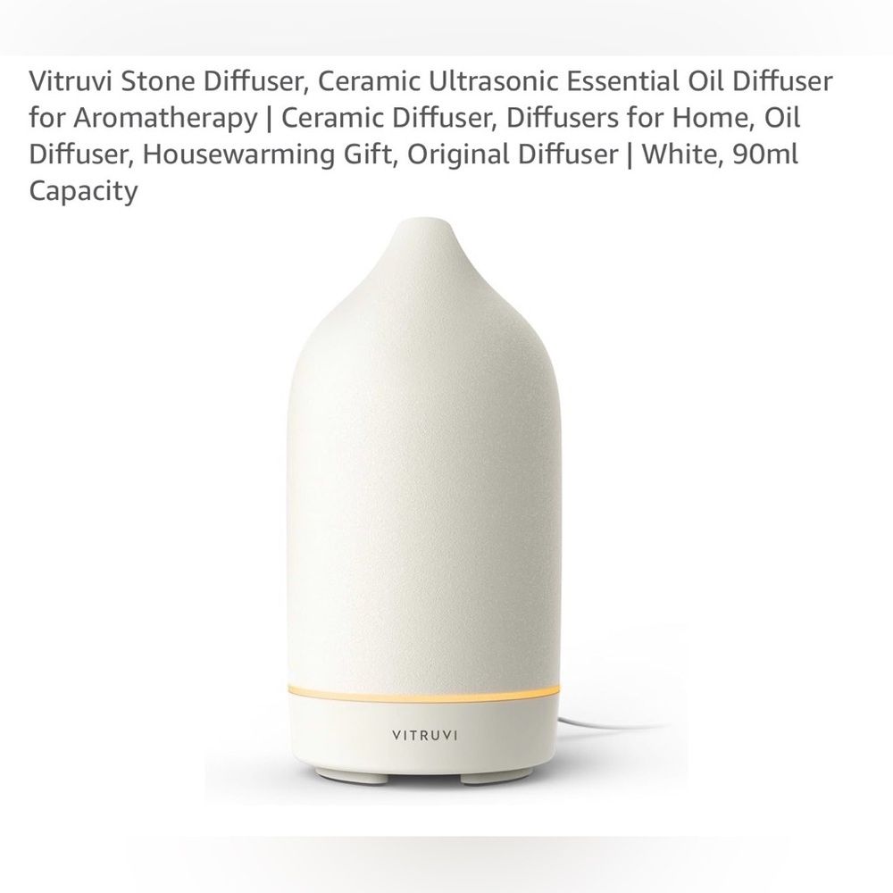Vitruvi Ceramic Aromatherapy Diffuser - in white